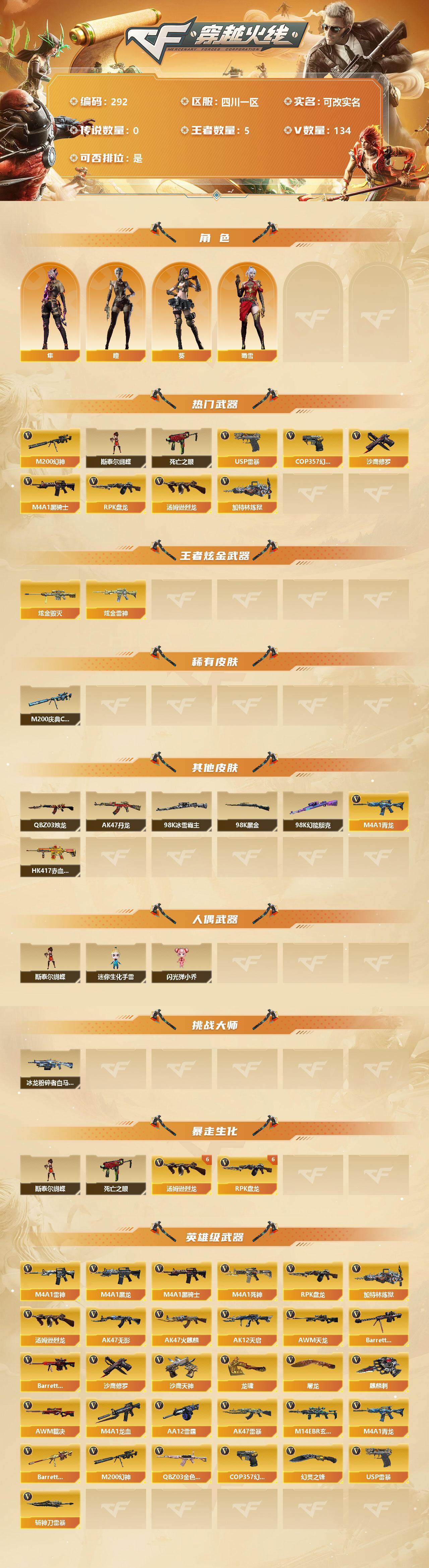 CFSSW317280穿越火线账号详情图2 CFSSW317280穿越火线账号详情图2